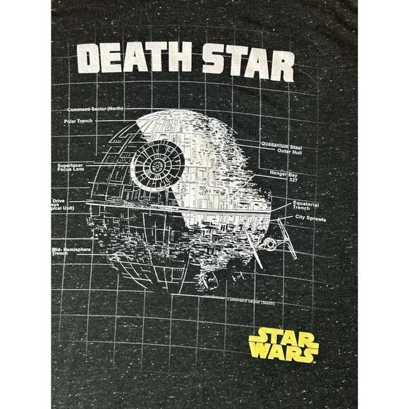 Star Wars T-Shirt Mens Small Black Speckled Death Star Vintage Retro Space Geek - Picture 2 of 6